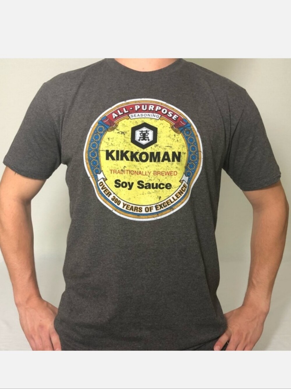 Kikkoman Soy Sauce Men's Large Grey Graphic Tee